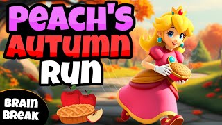 🍂 Peachs Autumn Run 🍂  Fitness Run  Brain Break  MiniGames  GoNoodle Inspired [upl. by Oelgnaed548]