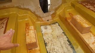 Boat Transom and Floor Rebuild  Tabbing w Kevlar  Part 55 [upl. by Manda838]