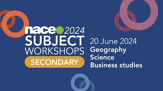 NACE Subject Workshops  Secondary  Online CPD for your school  20 June 2024 [upl. by Votaw172]