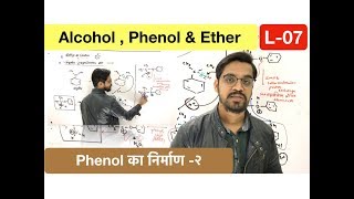 L07  Phenol  फ़ीनॉल का निर्माण  preparation of phenol by cumene hydroperoxide [upl. by Ecirtac]