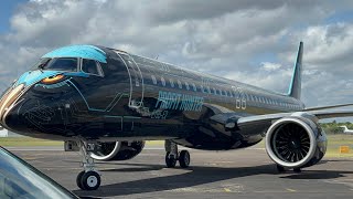 Embraer E195E2 Flying Display at Farnborough Airshow 2024  Day1  22072024 incl vertical takeoff [upl. by Stepha621]