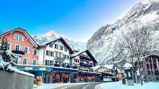 Winter in the Swiss Alps ❄️ Grindelwald is full of snow 🇨🇭 Scenic drive [upl. by Lemrac]