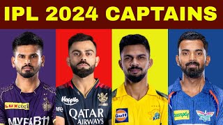 Ipl 2024 all teams captains  ipl 2024 captains list [upl. by Farhi]