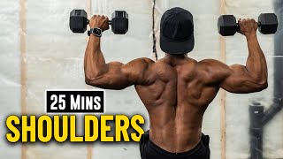 25 Minute Dumbbell Shoulders Workout  Build amp Burn 13 [upl. by Vandervelde]