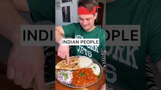 The best way to eat INDIAN food is definitely with HANDS🖐️😎♥️🥘 Normal vs Indian  CHEFKOUDY [upl. by Kilar]