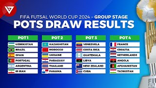 🔵 Pots Draw Results FIFA Futsal World Cup Uzbekistan 2024 [upl. by Rebe18]