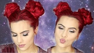 SPACE BUNSDOUBLE BUNS hair tutorial [upl. by Martella365]