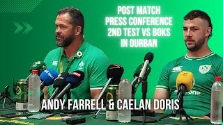 IRELAND Andy Farrell amp Caelan Doris react to their win in the 2nd test vs Springboks [upl. by Odareg]