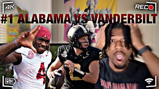 BIGGEST UPSET IN CFB HISTORY  1 ALABAMA VS VANDERBILT  FULL GAME HIGHLIGHTS 2024  REACTION [upl. by Gulick]