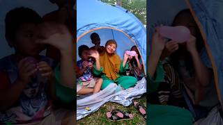 Riska Vlog Kemping Pake Tenda ada Tili Tili Boom [upl. by Merri]