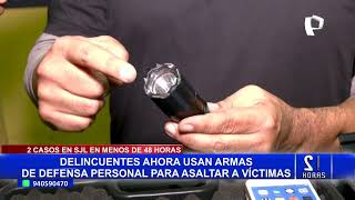 ¡Cuidado Delincuentes ahora usan armas de defensa personal para asaltar en SJL [upl. by Lleunamme]