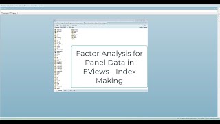 Using Factor Analysis to Make Indices in Panel Data using EViews [upl. by Savina979]