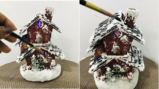 miniature christmas fairy house winter house lamp [upl. by Hadria]