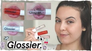 New Shades of Glossier Lip Gloss  Review  Swatches [upl. by Zindman]