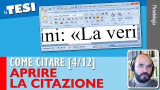 Aprire la citazione Come citare nella Tesi 412 [upl. by Sucerdor]