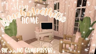 1 story blush aesthetic starter home🦋  Bloxburg speedbuild 31k  luminto [upl. by Nwavahs]