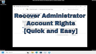 How To Recover Administrator Account in Windows 1110 Solution [upl. by Ayikur273]