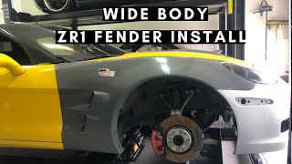 How To  Wide Body Corvette ZR1 Front Fender Install  J amp D Corvette [upl. by Freida313]