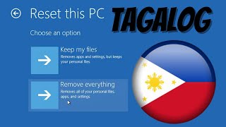 Windows 10 How to Reset Windows to Factory settings TAGALOG [upl. by Noslen]