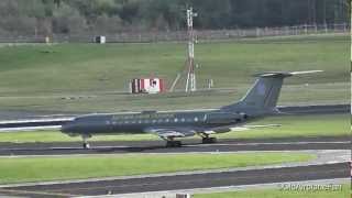 Ukraine Air Force Tupolev TU134 taxiing amp Take Off at Brussels Airport 2012 [upl. by Htur]