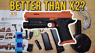 Whats In The Box X5 Gel Blaster Splat Ball Pistol With Blowback  Is it better than X2 Glock [upl. by Joann327]