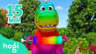 Learn Colors with Dinosaur Cooking｜15 min｜Learn Colors for Kids｜Compilation｜3D Kids｜Hogi Colors [upl. by Adnohsal]