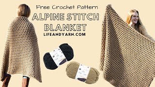 How to Crochet an Alpine Stitch Blanket with Bulky Yarn [upl. by Phineas880]