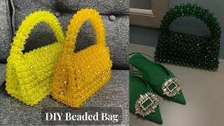 HOW TO MAKE SIMPLE BALENCIAGA HOURGLASS BEADED BAG  DIY BEADED BAG  BEGINNER FRIENDLY TUTORIAL [upl. by Sorazal568]