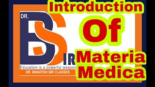 Introduction of Materia Medica  Homoeopathy DrBhavesh Sir Classes [upl. by Danuloff]