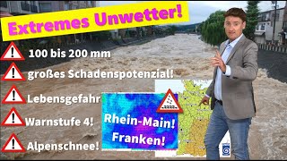 Die Lage verschärft sich Amtliche DWD Vorwarnungen Unwetter durch Starkregen bis 150 Liter [upl. by Brocky]