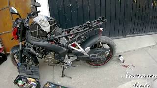 EMPEZANDO EL DESARME DE LA BAJAJ PULSAR ROUSER NS200 EMPEZANDO A PERSONALIZAR MI MOTO 😱  NORMAN [upl. by Burrell]