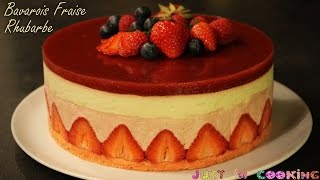 Recette de Bavarois Fraise Rhubarbe pour la Fête des Mères [upl. by Johnston62]