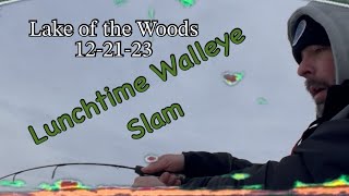 Lake of the Woods 122123 Walleye Lunch time Slam fest [upl. by Vitoria429]