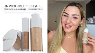 Invincible For All Complexion Collection Foundation Concealer and Press Powder  Mirabella Beauty [upl. by Santa]