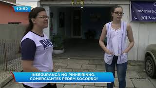 Comerciantes reclamam da falta de segurança no Pinheirinho [upl. by Samoht532]