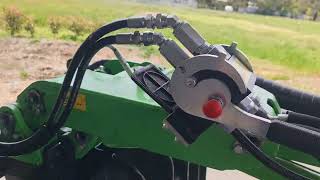 Versatach grab attachment on Avanti 745 Optidrive Loader [upl. by Oetsira869]