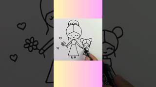 Anneler günü resmi nasıl çizilir kolayçizimler mothersday howtodraw shortvideo viral drawing [upl. by Vasos]