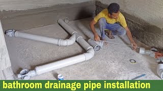 bathroom drainage pipe installation with details [upl. by Ynalem]