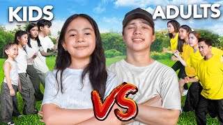 KIDS VS ADULTS Challenge With Kuya Jhong amp Sarina  Ranz and Niana [upl. by Aramahs]