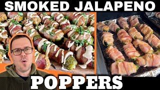 Smoked Bacon Wrapped Jalapeño Poppers Recipe [upl. by Eyatnod]