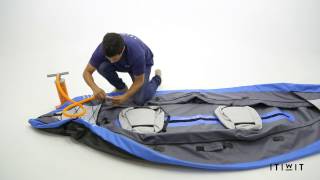 HOW TO SET UP THE ITIWIT 100 INFLATABLE KAYAK  COMMENT GONFLER LE KAYAK ITIWIT100 [upl. by Deeann]