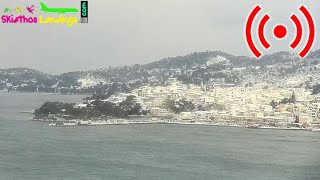 Snowing 🌨️ in Skiathos Island ❄️ 24 January 2022 Part C [upl. by Noivaz]