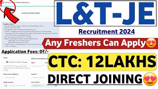 LampT New JET Vacancy OUT 😍  Freshers  LampT Job Vacancy 2024  L And T Jobs 2024  Latest Mnc Jobs 🔥 [upl. by Gabi]