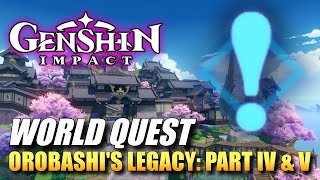 Genshin Impact  Orobashis Legacy Part IV And V World Quest Guide [upl. by Lagasse]