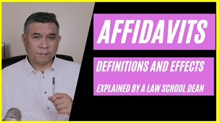 Affidavits Definitions and effects Explained by a law school dean [upl. by Garlan453]