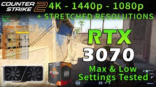 CounterStrike 2  RTX 3070  Ryzen 7 5800X3D  4K  1440p  1080p  Stretched  Max amp Low Settings [upl. by Maryly]