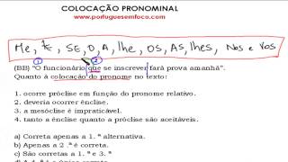 Questão Sobre Colocação Pronominal [upl. by Aroda]