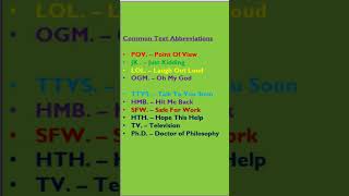 Common Text Abbreviations  English abbreviationKnowledgeHeres what you need to know [upl. by Roldan]