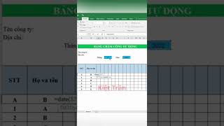 Tạo bảng chấm công tự động trên Excel shortsfeed shortvideo excel [upl. by Notlad]