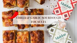 Chilli and Garlic Sourdough Focaccia  🌶️🌿 [upl. by Ateekram]